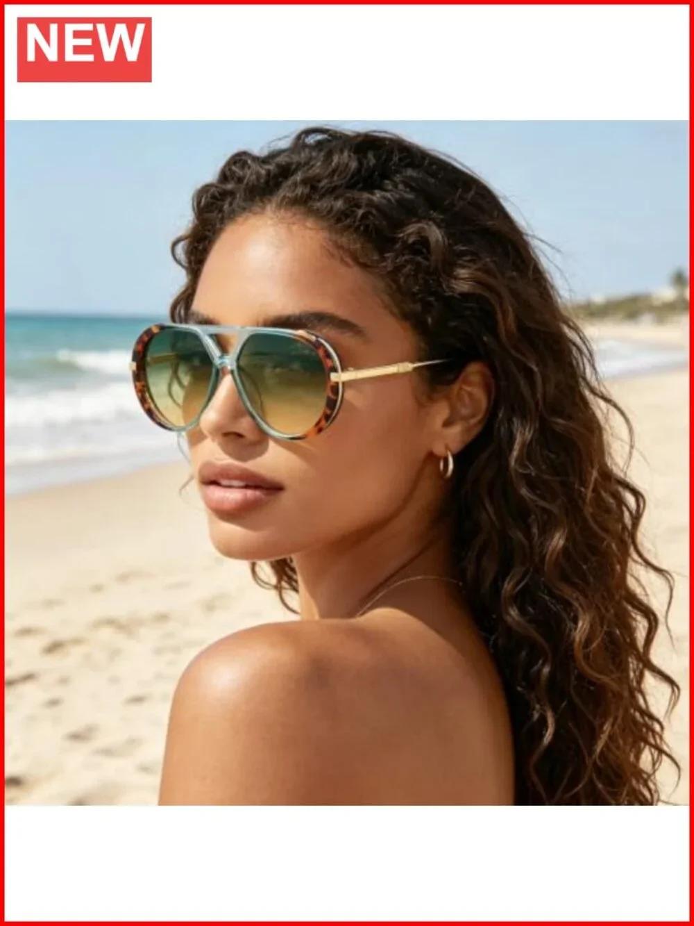 Oversized Aviator Sunglasses Retro Pilot Shades Vintage Chunky UV400